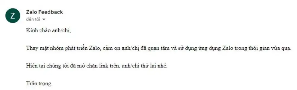 Cách mở tên miền domain bị chặn do vi phạm chính sách bảo mật chung Zalo