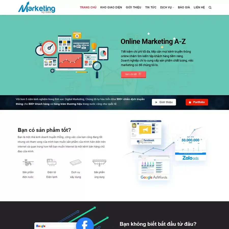 Chia sẻ miễn phí Source theme Công Ty Marketing dựng bằng Flatsome