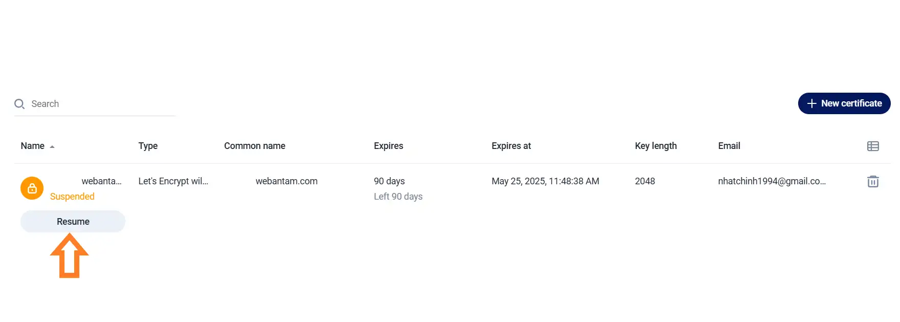 Sửa lỗi không cài được ssl trên Fastpanel