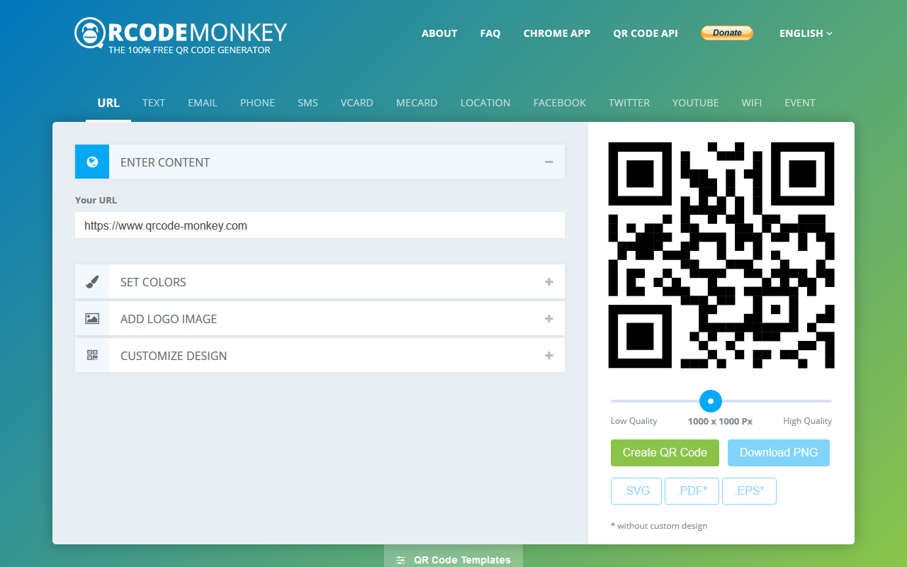 Tạo mã QR miễn phí 100% với QRCode Monkey