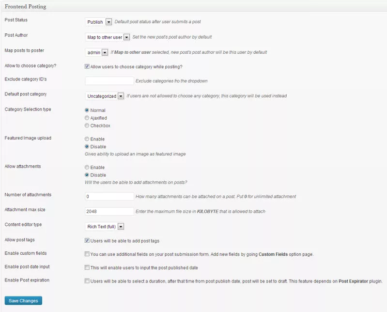 Tạo trang đăng bài dành cho thành viên trong WordPress